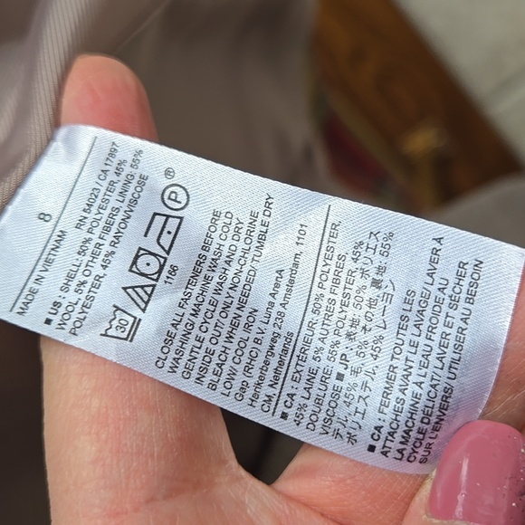 Women's Banana Republic Herringbone Icon Cream Blazer with Gold Buttons Size 8 - Picture 11 of 17